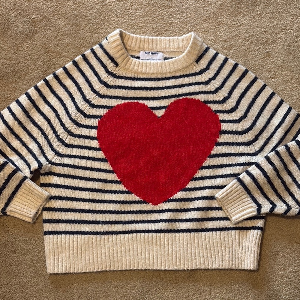 Striped Heart Sweater